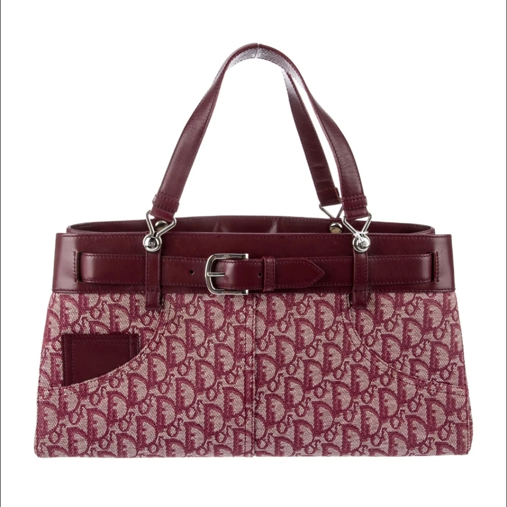 Dior Burgundy Monogram Shoulder Bag